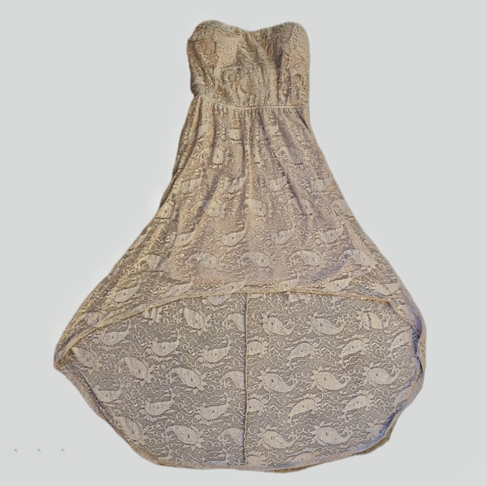 Strapless Hi-Lo Lace Dress
